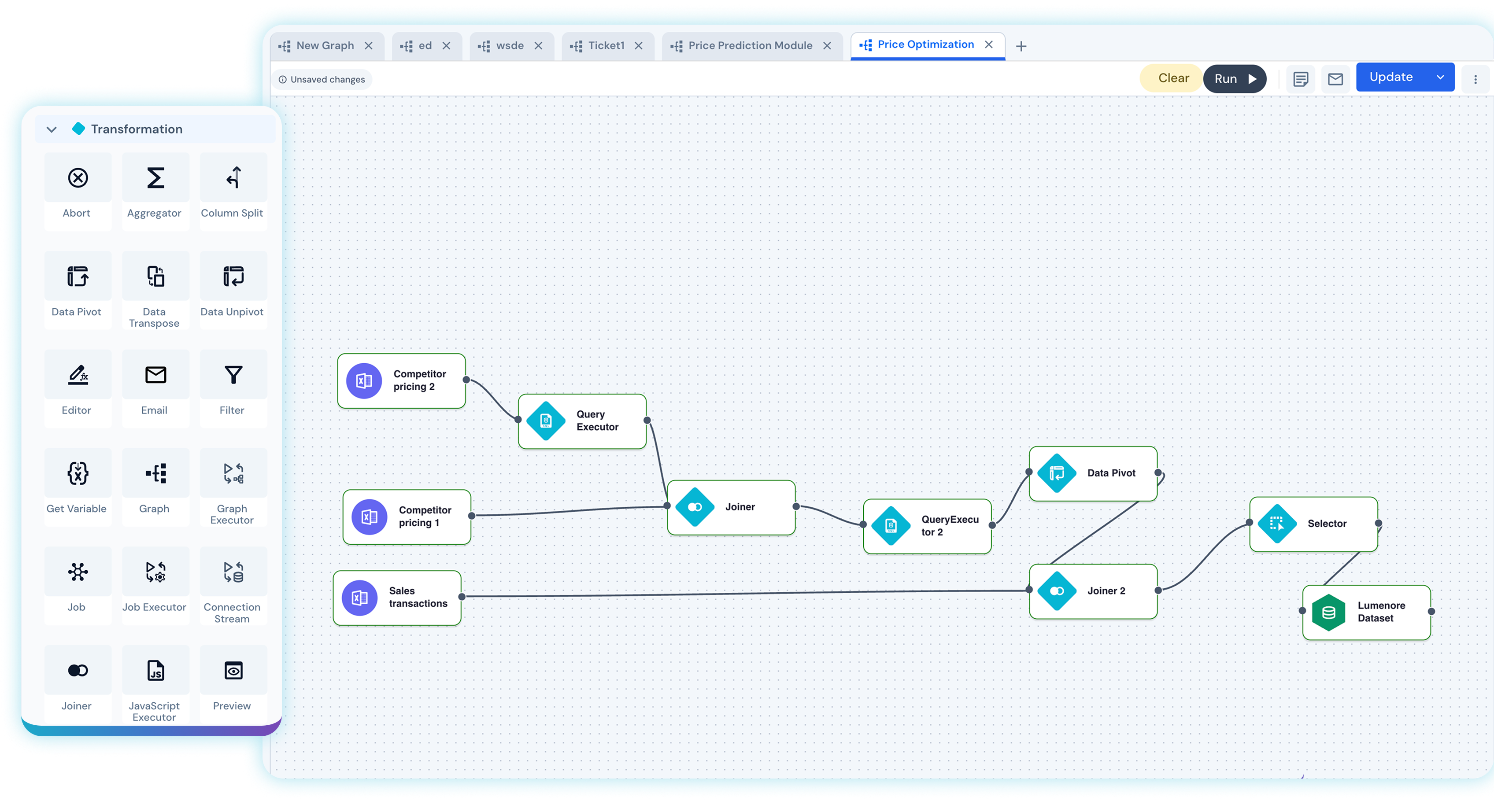 Lumenore Data Magnet transformation workflow